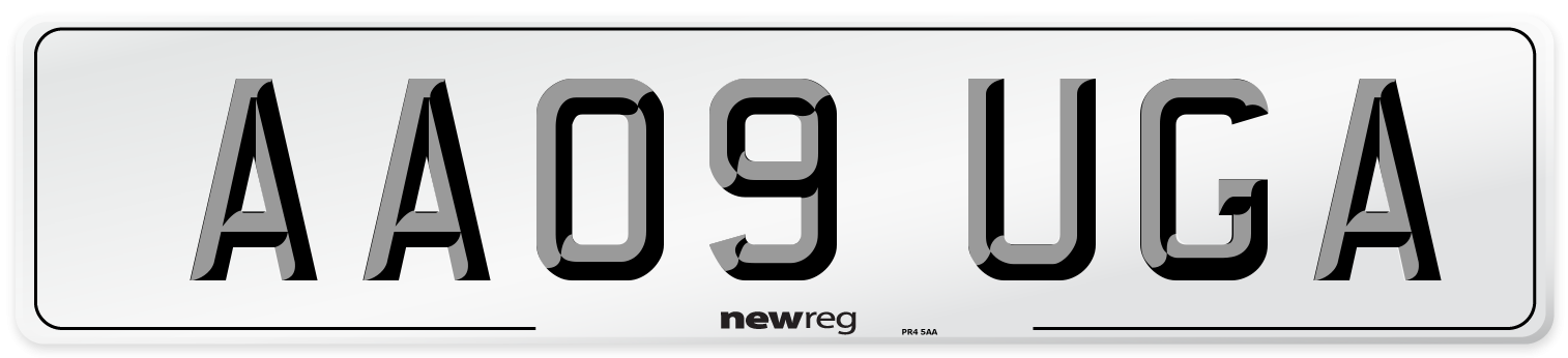 AA09 UGA Number Plate from New Reg